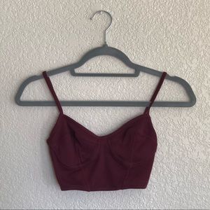 S OFU Urban Outfitters maroon crop top